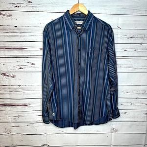 Tommy Bahama Silk Striped Long Sleeve Button Up Shirt